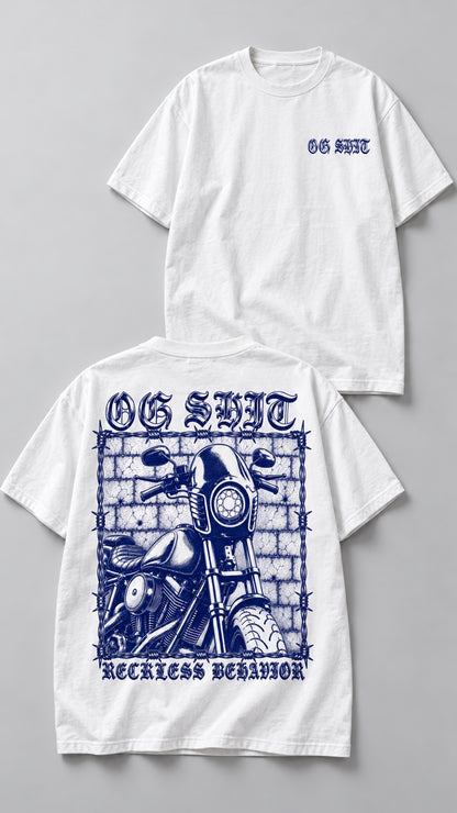 OG Shit white T-shirt front and back
